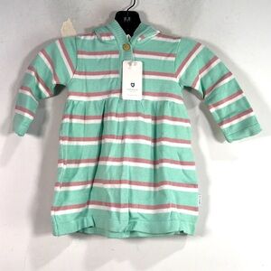 Korango Fantasy Striped Hooded Knit Dress, Toddler Girl's Size 2Y - Mint/multi